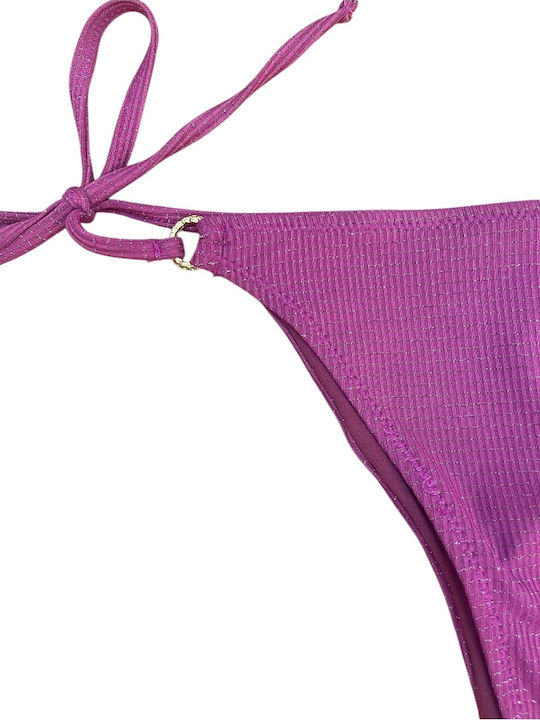 Triangle Bikini Top Fuchsia Striped