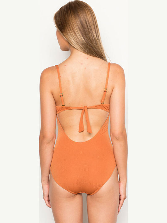 Strapless Ολόσωμο Μαγιό Πορτοκαλί