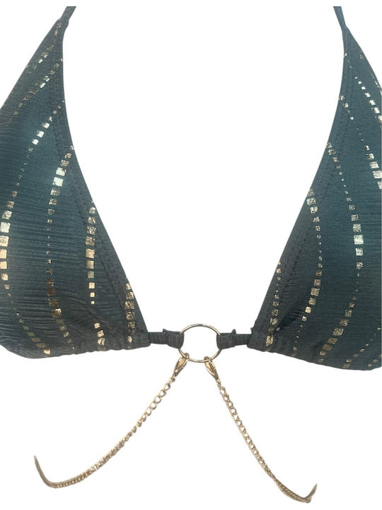 Bikini Set Triangle Top & Brazil Bottom Olive Striped