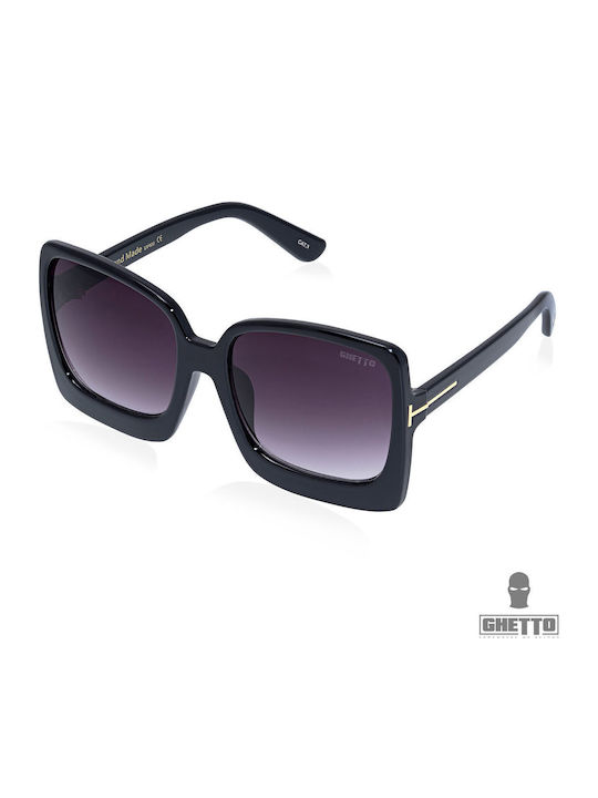 Ghetto Women's Sunglasses with Black Frame and Black Lens K32306 Black