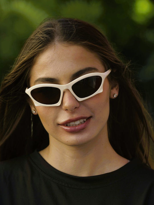 Ghetto Unisex Sonnenbrille mit Weiß Gestell K38260 White