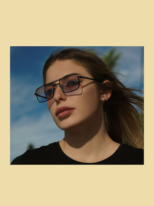 Ghetto Unisex Γυαλιά Ηλίου με Καφέ Σκελετό και Καφέ Φακό K39086BB brown blue
