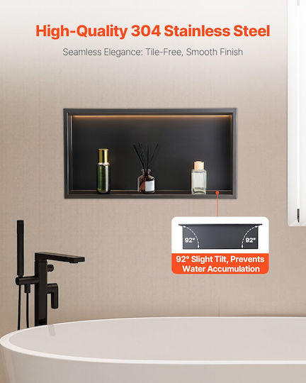 Vevor Corner Wall Mounted Bathroom Shelf Metallic White