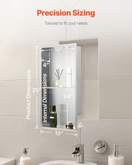 Vevor Corner Wall Mounted Bathroom Shelf Metallic Silver