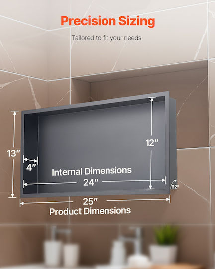 Vevor Corner Wall Mounted Bathroom Shelf Metallic Black