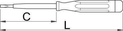 Unior Voltage Tester 630VDE Spark Detecting Long Screwdriver Straight with Length 60mm