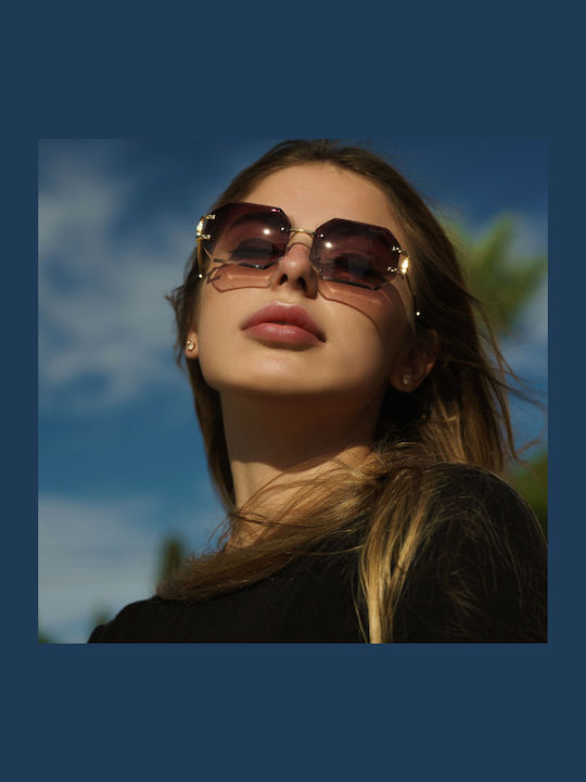 Ghetto Women's Sunglasses with Blue Frame and Blue Lens K39079-C03 BLUE