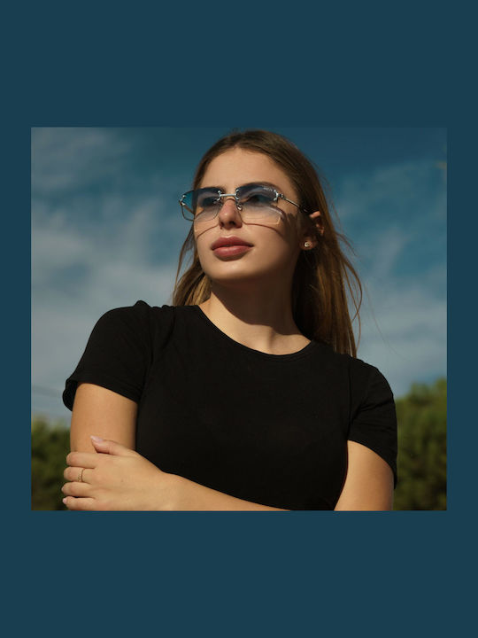 Ghetto Unisex Sunglasses with Light Blue Frame and Light Blue Lens K36287 Light Blue
