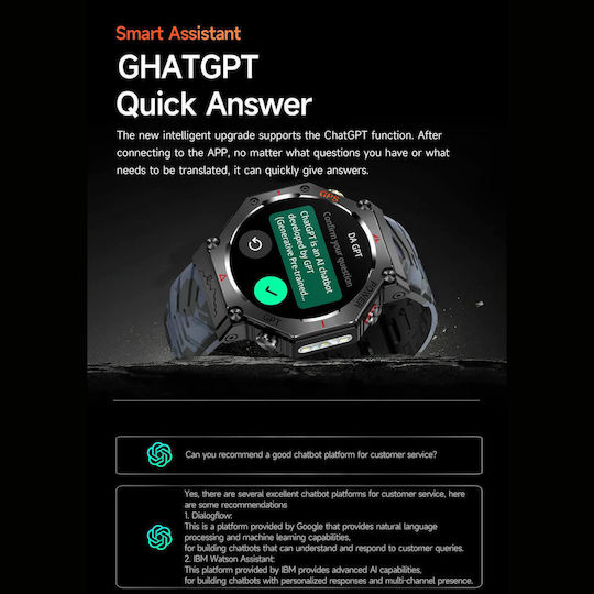 Microwear Kc91 Smartwatch Black Silicone