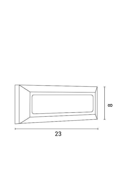 Eurolamp Επιτοίχια Εξωτερική Πλαφονιέρα LED IP65 4W με Θερμό Λευκό Φως 23x8εκ.
