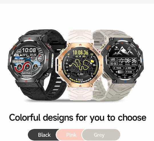 Smartwatch Microwear Kc91 Rosa Silikon