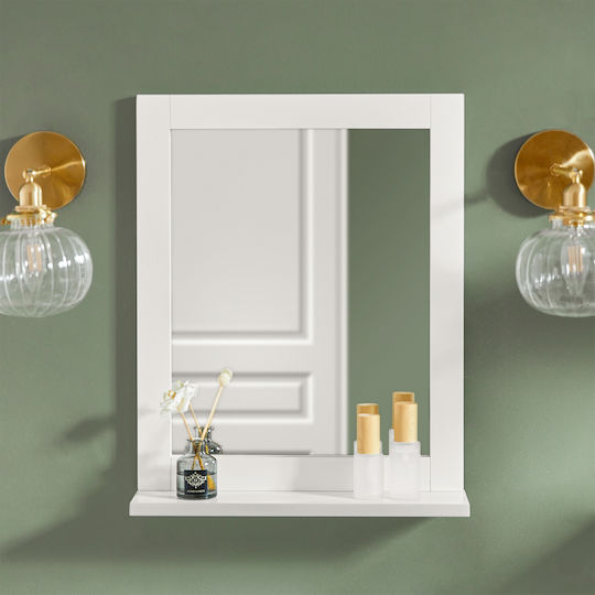 SoBuy Bathroom Mirror made of MDF with Cabinet 40x49.2cm White