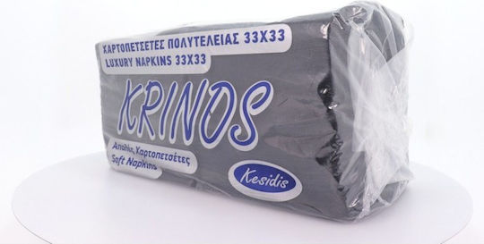 Krinos Χαρτοπετσέτα Πολυτελείας Μαύρη 33x33εκ. 400τμχ