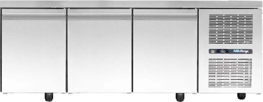 Niki Inox Επαγγελματικός Πάγκος Κατάψυξης 379lt & 466.25W Inox με 3 Πόρτες Π185 x Β60 x Υ88εκ.
