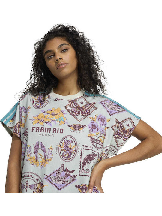 X Farm Summer Mini Athletic Dress T-Shirt Short Sleeve Printed