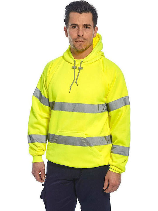 Reflective Sweatshirt with Hood B304YER Portwest Yellow