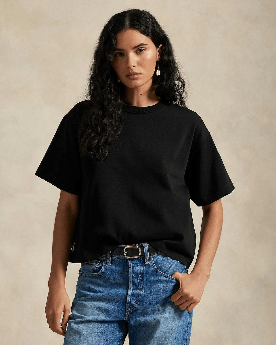 Ralph Lauren Women's Crop T-shirt Black 211967106002