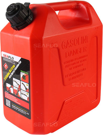 Seaflo Double Position Fuel Container Plastic with Extension Tube 5L Red