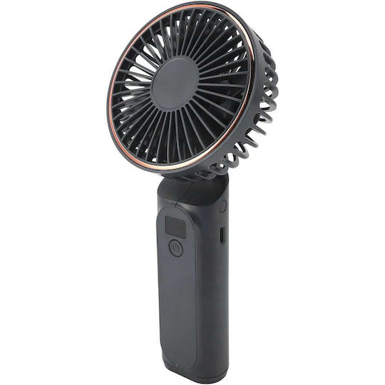 Techsuit Handheld Ventilator Premium Mini M12 Digital LED Display Rechargeable USB-C Port 6 Wind Speeds 5000mAh Schwarz