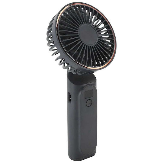 Techsuit Handheld Ventilator Premium Mini M12 Digital LED Display Rechargeable USB-C Port 6 Wind Speeds 5000mAh Schwarz