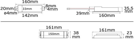 VK Lighting Adjustable Dimmable LED Power Supply IP20 Power 7W