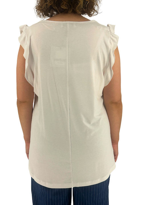 Damen Bluse Blumen White