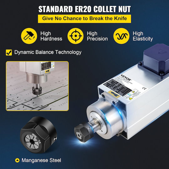 Vevor 3.0kw 220v Air Cooled Spindle Motor Cnc Air Cooling Spindle Motor Cnc Engraving Milling Machine