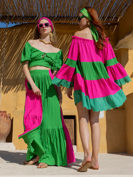 Sommer Mini Gestreiftes Damenkleid