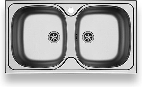 Maidtec Bradford 2B Ένθετος Νεροχύτης Inox Σατινέ Μ78xΠ43.5cm Ασημί