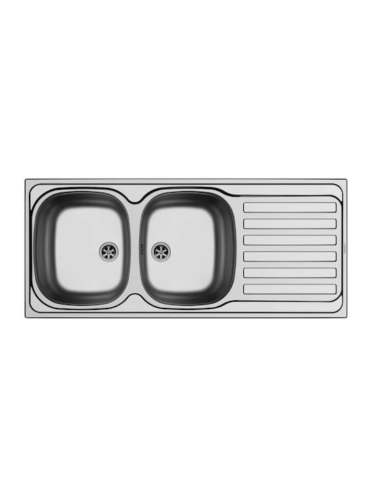 Maidtec Derby 2B 1D 100185801 Drop-In Мивка Inox Сатен Ш116xД50см Сребрист