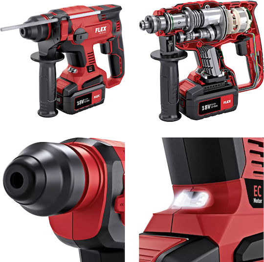 Flex CHE 18.0-EC Impact Demolition Hammer Battery Brushless 18V 1x5Ah with Chuck SDS Plus D00310