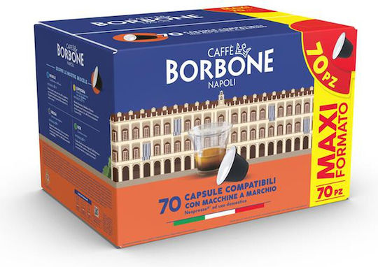 Caffe Borbone Kapseln Espresso Decisa Kompatibel mit Maschine Nespresso 70Mützen