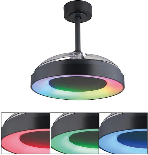 Globo Lighting Elina Ανεμιστήρας Οροφής 91cm με Φως Διάφανος / Γκρι