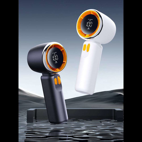 Techsuit Portable Mini Fan Premium Z11 Digital Led Display Rechargeable Usb-c Port 100 Wind Speeds Black