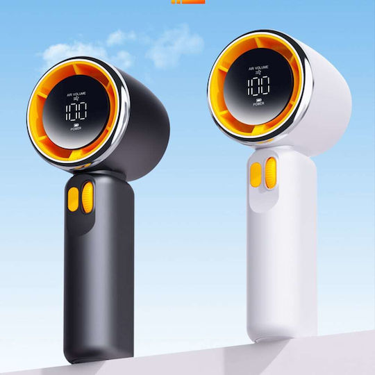 Techsuit Portable Mini Fan Premium Z11 Digital Led Display Rechargeable Usb-c Port 100 Wind Speeds Black