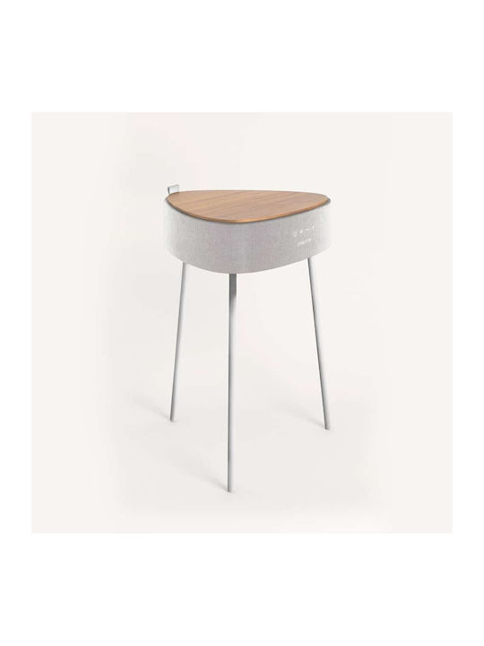 Masă Laterală Rotundă Din Lemn Masiv Bej M42.2xL20xÎ43.9cm