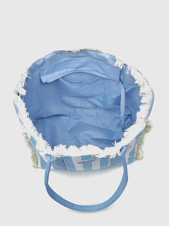 Verde Blue Canvas Beach Bag from Caravopano