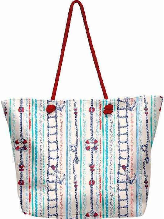 Miami Beach Stoff Strandtasche Light Blue