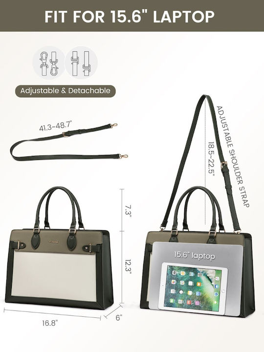 Lovevook Waterproof Shoulder / Handheld Bag for 15.6" Laptop Beige WB3183