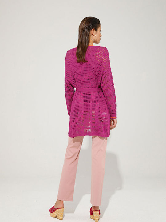 Jachetă de damă tricotată în Fuchsia Culoare