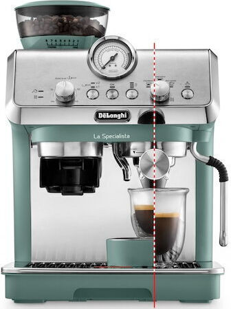 De'Longhi La Specialista Arte Automatic Espresso Coffee Machine 1300W Pressure 15bar with Grinder Green EC9155.GR