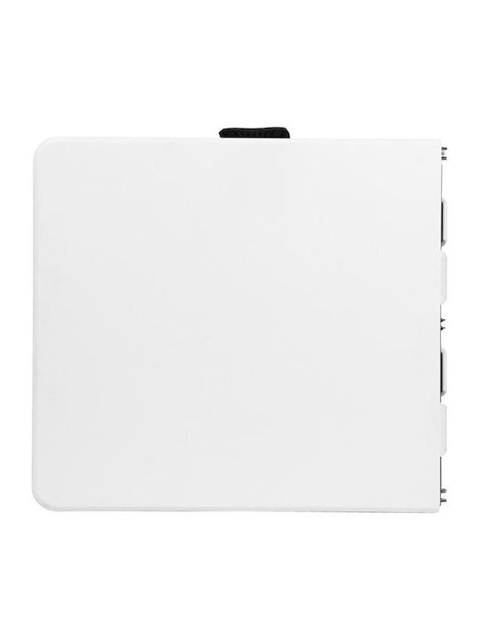 Blow Outdoor Dinner Foldable Table with Plastic Surface and Metal Frame Grey, White 152x70x74cm