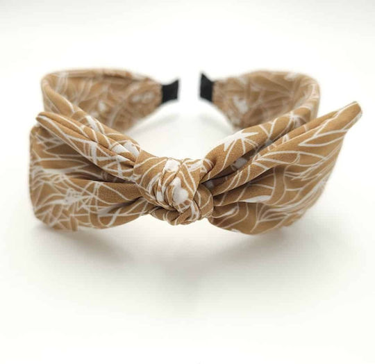 Hair Headband Printed Bow Ochre