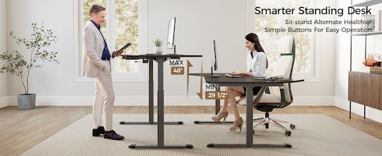 Desk Wooden Gray 141.2x177.8x121.9cm