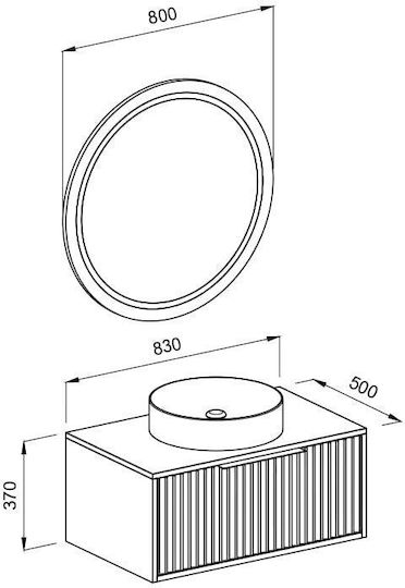 Martin 3MHOL100BLSM Στρογγυλός Led από MDF 80x80cm Μπλε Martin 3MHOL100BLSM Στρογγυλός Led από MDF 80x80cm Μπλε