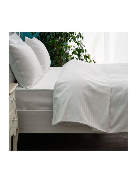 Charalambidis Textiles Duvet Cover Single 160x240 Stripe White