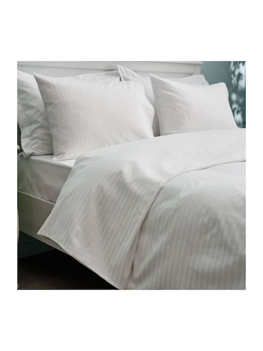 Charalambidis Textiles Duvet Cover Single 160x240 Stripe White