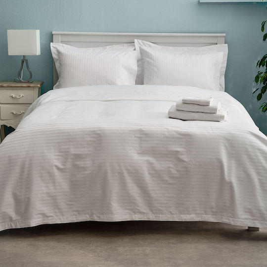 Charalambidis Textiles Duvet Cover Single 160x240 Stripe White