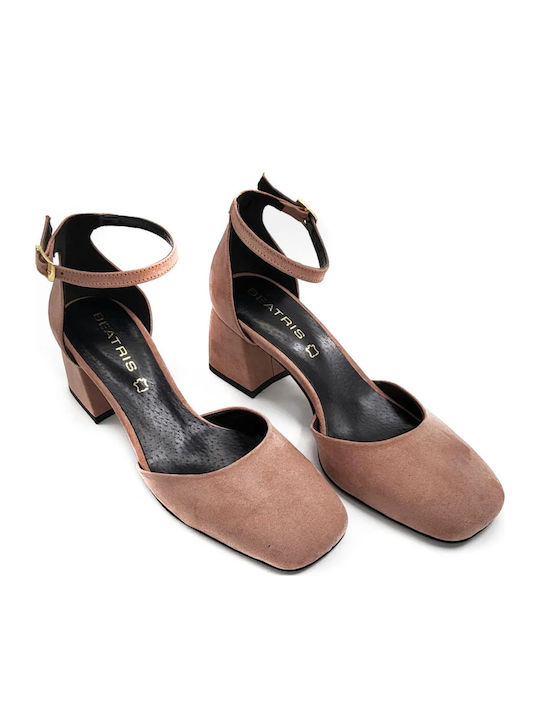 Pumps mit Riemchen Rosa