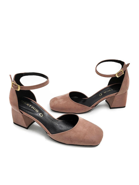 Pumps mit Riemchen Rosa